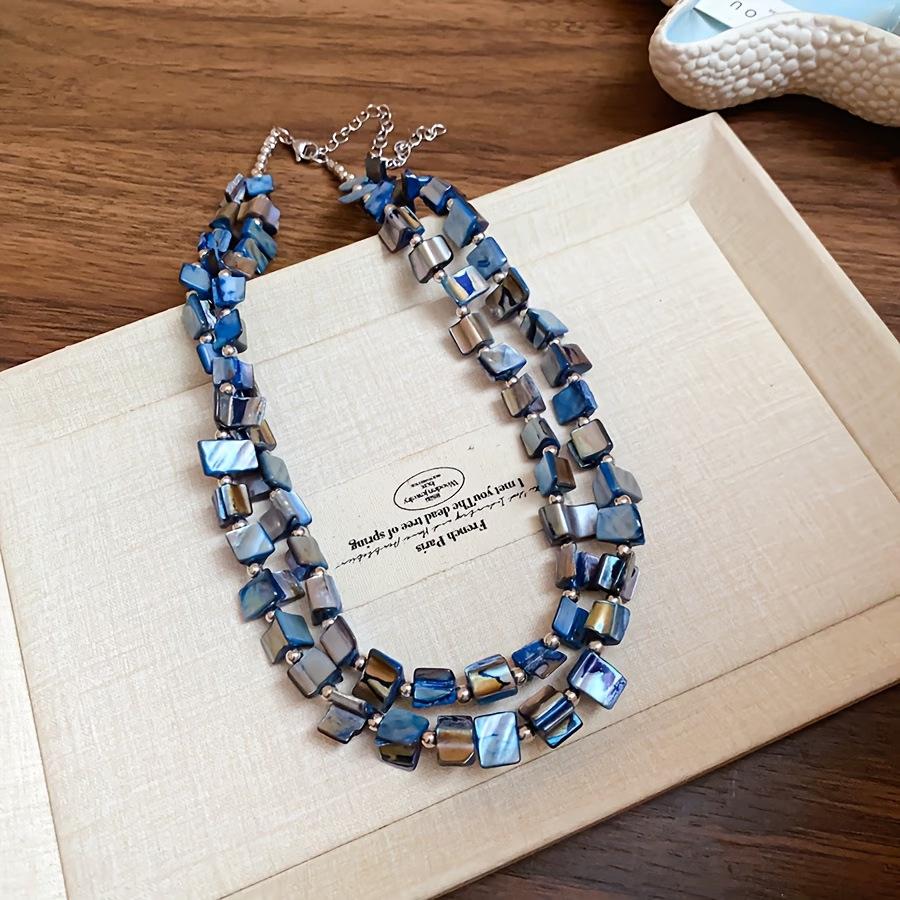 Irregular Double Shell Beaded Necklace Fashion Temperament High Sense Collarbone Chain Simple Versatile Item Decoration