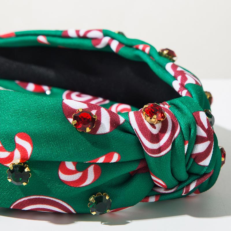 Christmas Headband Fashion Print Rhinestone Christmas Hair Accessories For Women