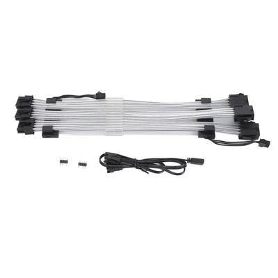 Câble d'extension ARGB gainé 3x8 broches double extrémité synchronisé câble PSU pour boîtier d'ordinateur CPU