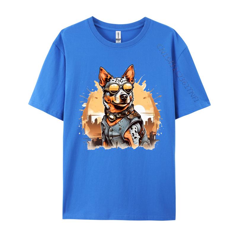 Australische Hütehunde T-Shirt für Männer Lustig Haustierliebhaber Cooles Print-T-Shirt Grafische T-Shirts Herren Baumwolle Geschenk