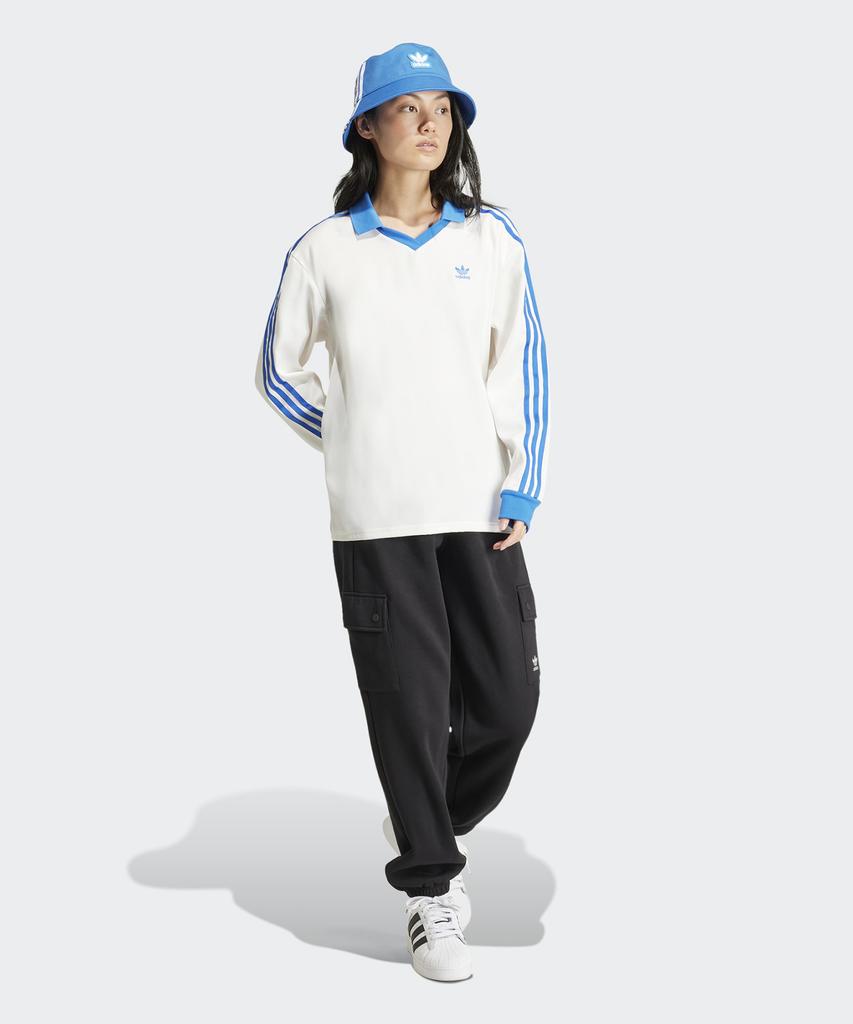ADIDAS 3S Satin Long Sleeve Tee - White:Blue / Ir6100