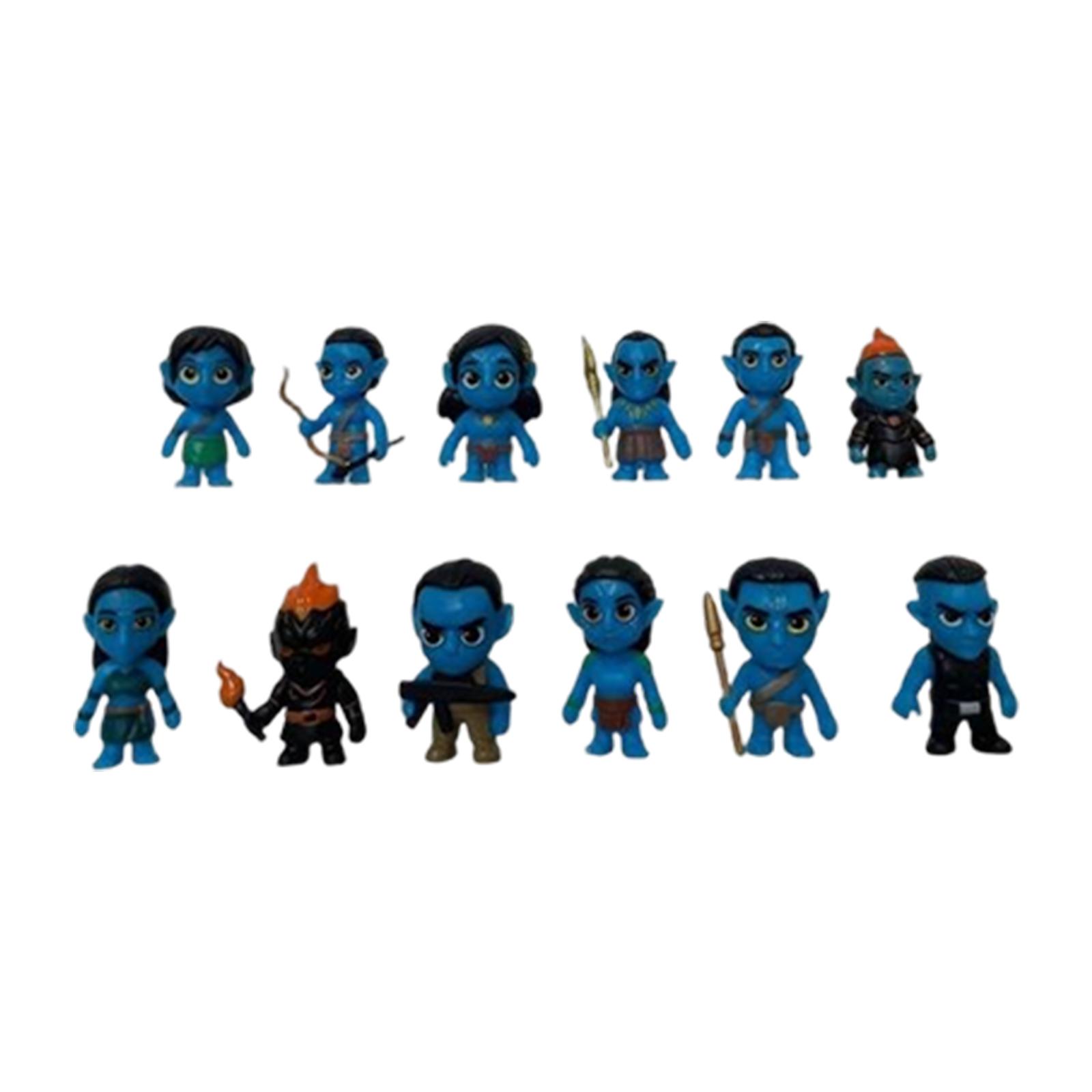 

12-Piece Q- Blue-Skinned Character Figurines (1.8 Inches) Display Set – Creative Desktop Decor Toys синій