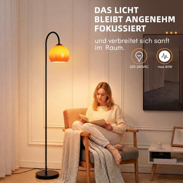 NETTLIFE Lampada da terra - con interruttore a pedale ad arco portalampada E27 (lampadina non inclusa) altezza 140-160 cm braccio orientabile
