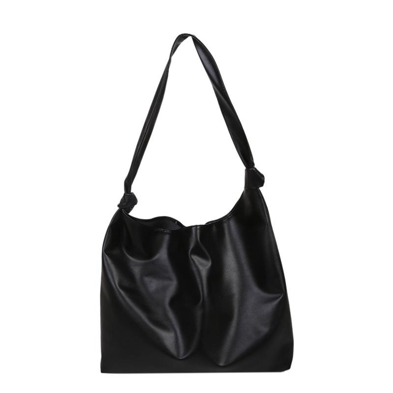 Simple Soft-faced Women's Big Bag 2025 Summer New Retro Fashion Trendy Large-capacity Solid Color Shoulder Messenger Bag