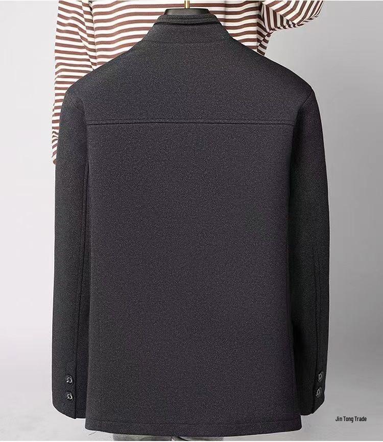 Men's Autumn/Winter Cotton-Padded Casual Jacket for Ages 50-70