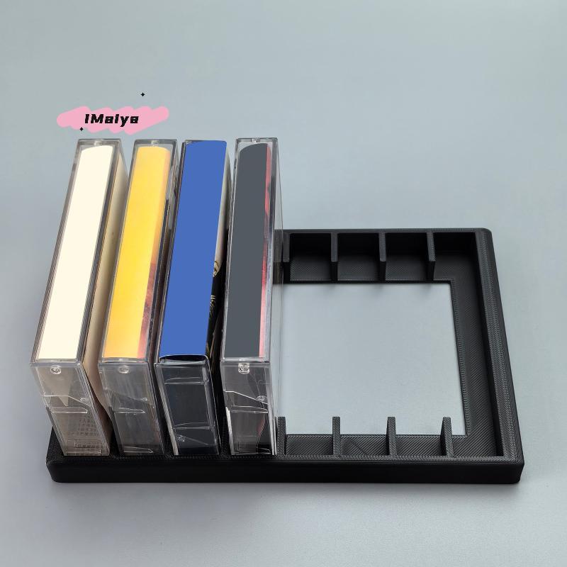 M-1Pcs Audio Cassette Tape Storage Rack Organizer 8/10 Slot Cassette Tape Holder for Studio Desktop Organization