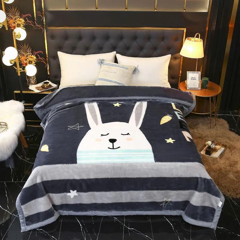 Winter Blankets Thickened Double Raschel Blankets Single Double Blankets To Keep Warm Student Dormitory Single Double Blankets