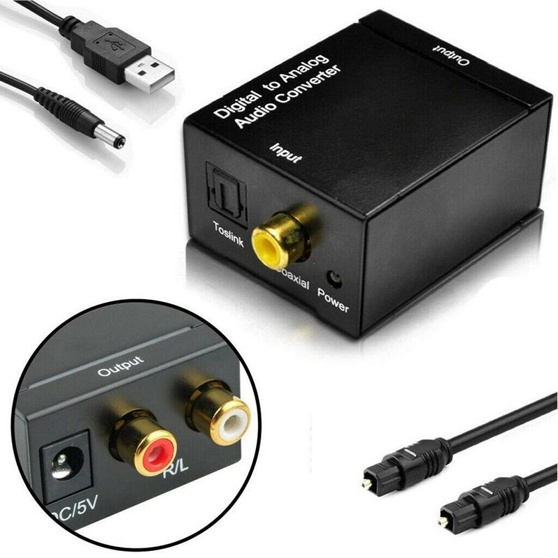 Optical Coaxial Toslink Digital To Analog Audio Converter Adapter Rca L/R 3.5Mm