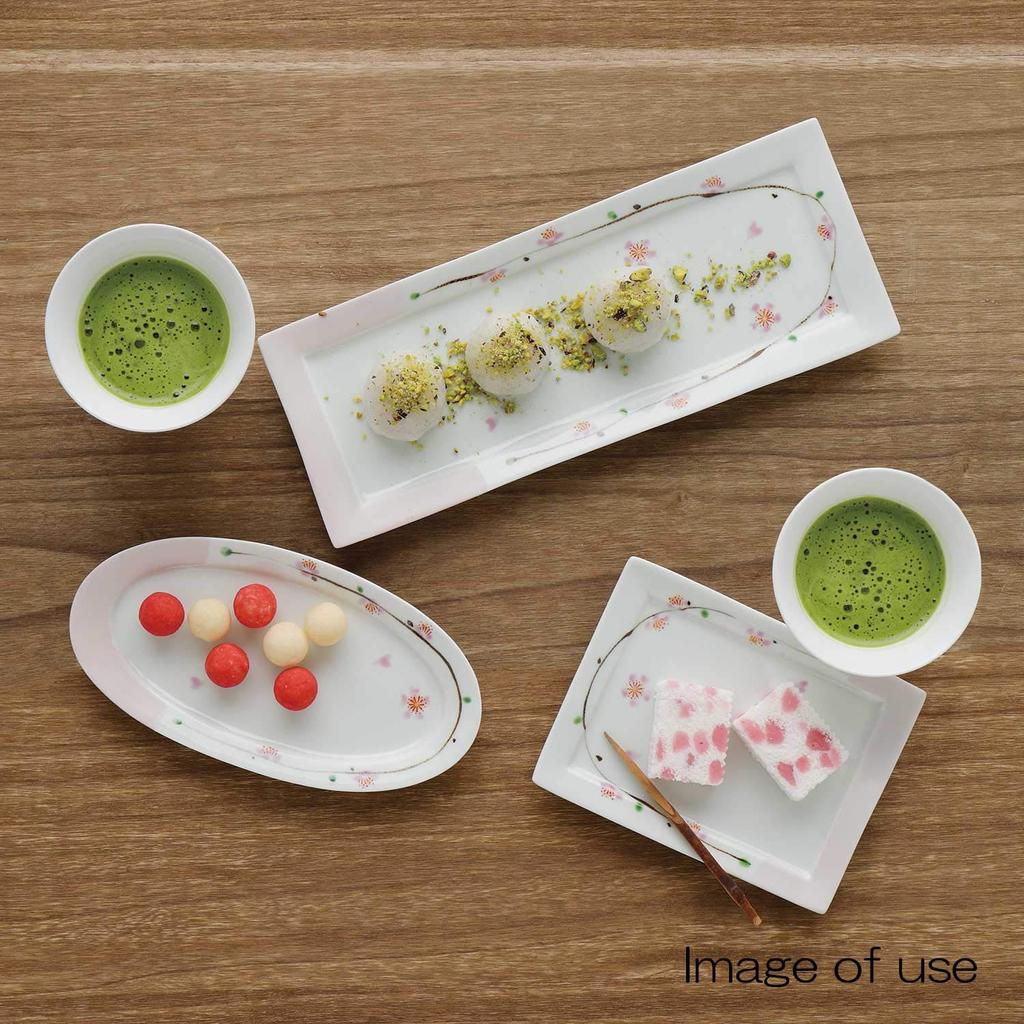 Hamato Arita Ichimine Rectangular 16 X 13 Blossom 397448 Ware, Kiln, Tray, Approx. Cm, "Sakurabiyori" (Cherry Day), White,