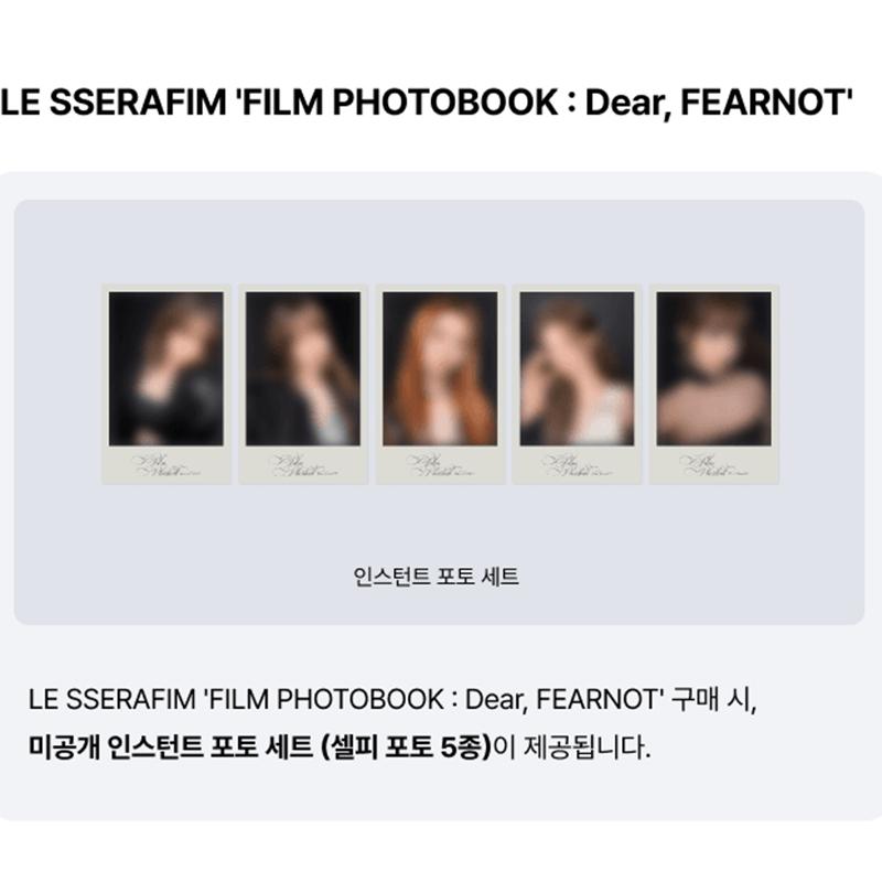 [Pre-order] LE SSERAFIM - FILM PHOTOBOOK [Dear, FEARNOT] (Online Benefit)