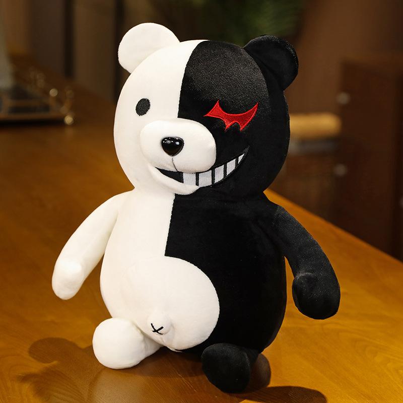 

Animation Peripheral Series Plush Toys Good Goods Black And White Bear Doll Doll 35CM