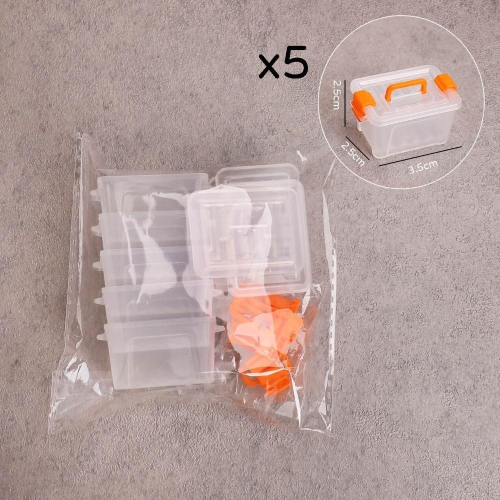 5Pcs Clear Toolbox Model Plastic Dollhouse Handheld Box Dollhouse Storage Box  Decoration Props