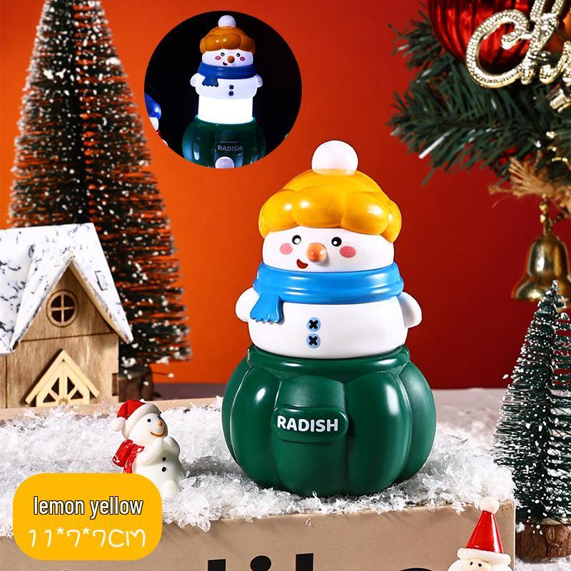 Portable Snowman Night Light - Cute Christmas Atmosphere Lamp for Student Dormitories 0.5 жёлтый