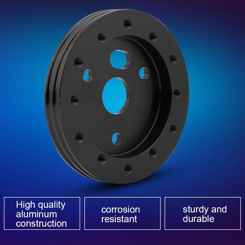 Aluminum Black 0.5 Inch 6 Hole Car Steering Wheel Hub Adapter Boss Kit
