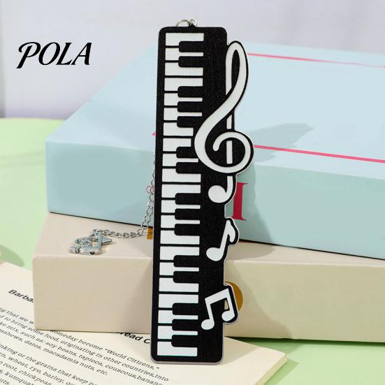 Piano Key Bookmark Bookmark, Stainless Steel Music Note Page Marker, Musical Decorative Elegant Book Accessory for Lovers, Black White Reading