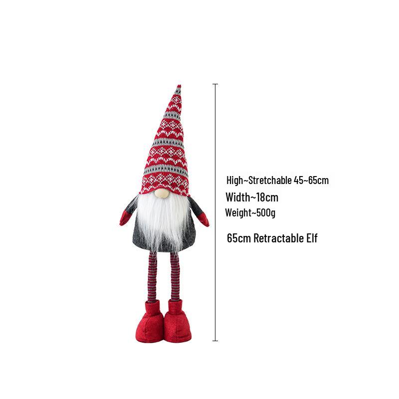 NUCHI Large Retractable Elf Santa Claus Christmas Ornament Scene Decor