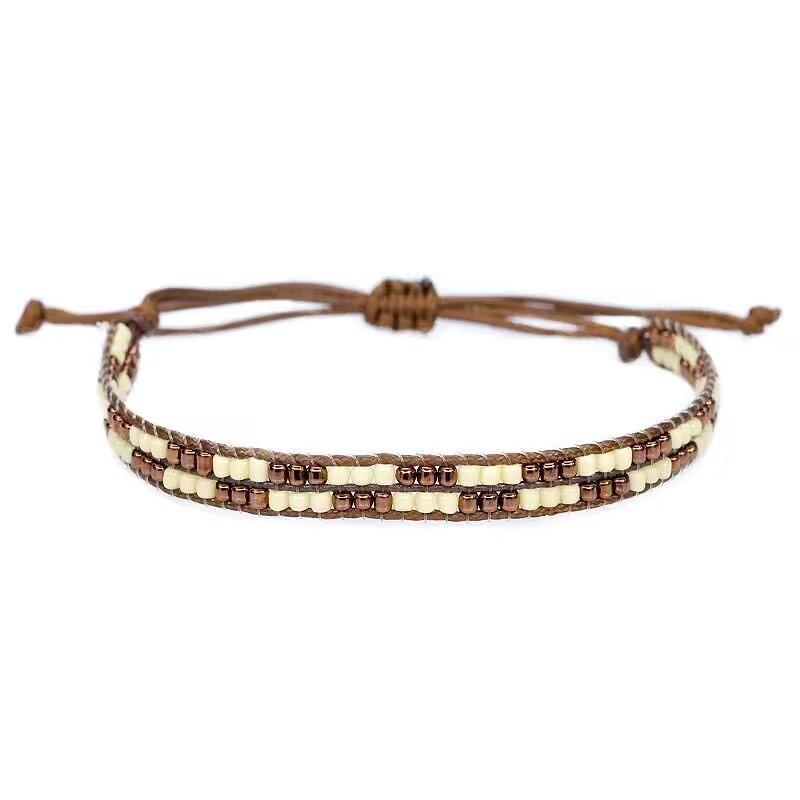 Bohemian Miyuki Seed Bead Wrap Bracelet Women Men Boho Handmade String Woven Slide Knot Adjustable Bracelets Jewelry