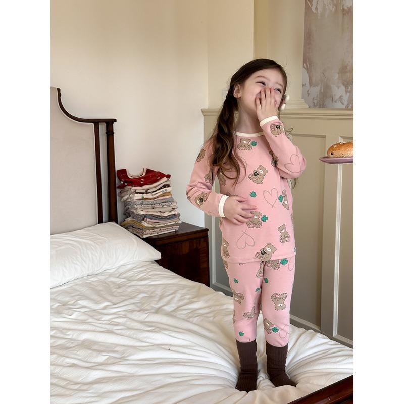 Cartoon Printed Cotton Kids Pajama Homewear Unisex Boys Girls Casual Loungewear