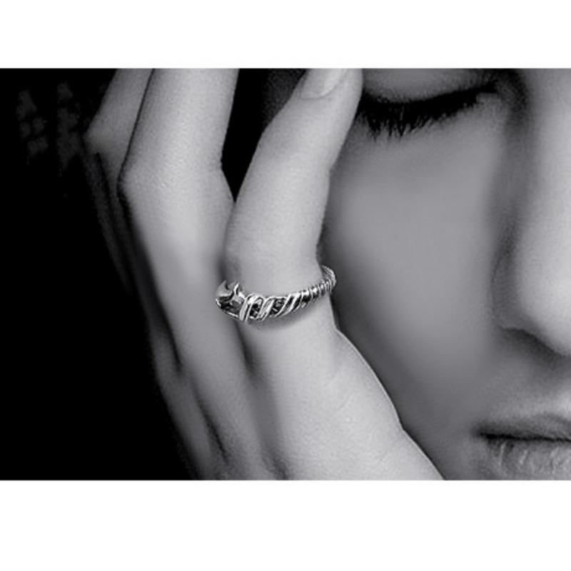 Silver Thorn Open Adjustable Ring for Men and Women, Fashionable, Simple, Personalized Retro Ring