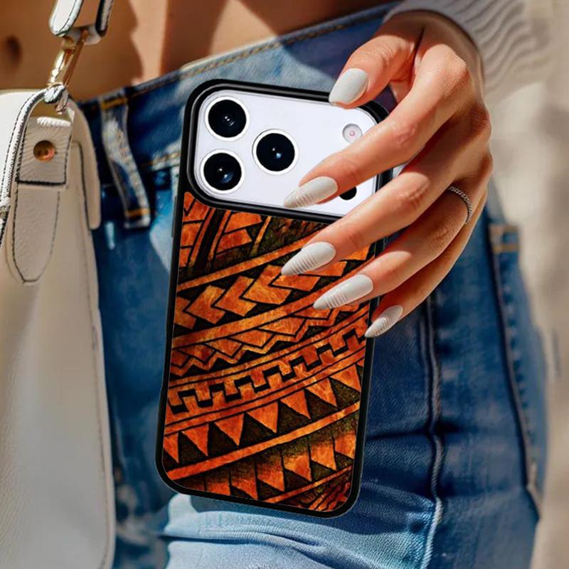 Maori polynesian samoan tribal soft Phone Case For iPhone 17 Air 14 15 13 12 Max Cover For Apple 16e 11 Pro Max Plus Coque