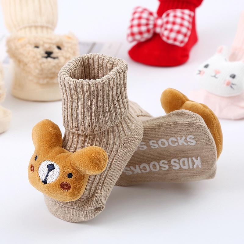 Kids Socks Toddler Non-slip Socks Cute Cartoon Cotton Socks for Baby Boys and Girls