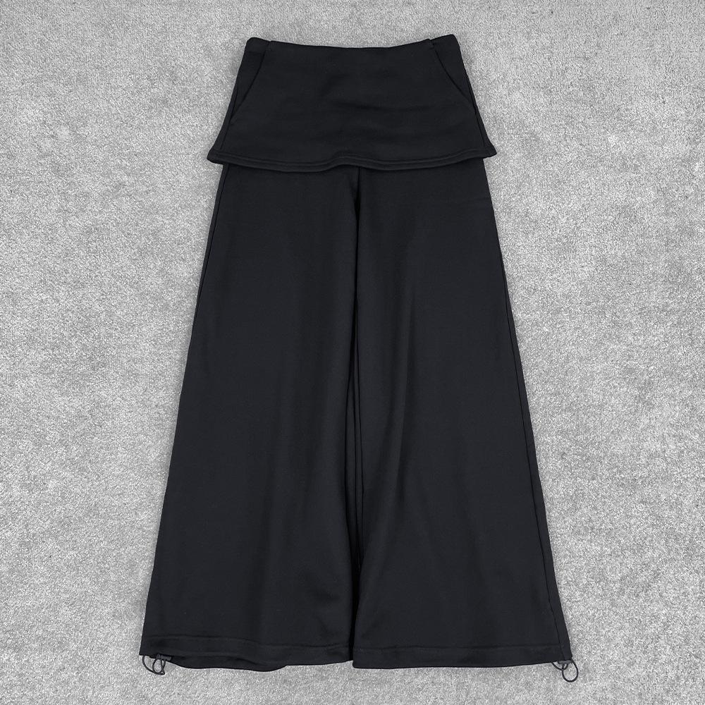 

Женские спортивные штаны-кенгуру Nanyou: Повседневные брюки с манжетами, широкими штанинами, свободного кроя, однотонные. Medium чёрный