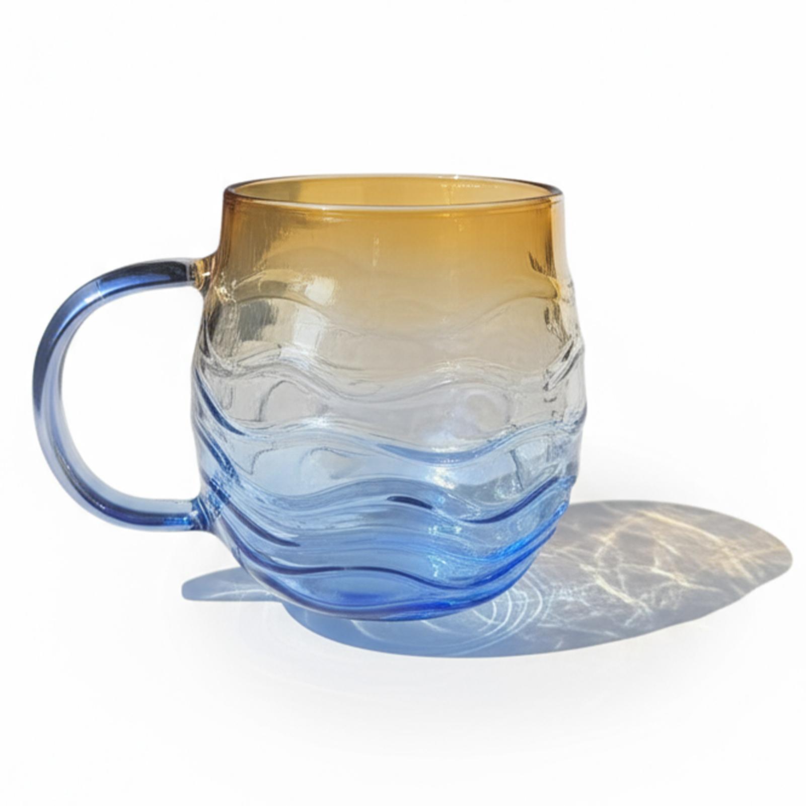 

Sea Sunset Orange Blue Gradient Color Glass Cup Rare Coffee Espresso Whiskey Water Cup Home Teaware Christmas Decoration Gifts 350ml захід