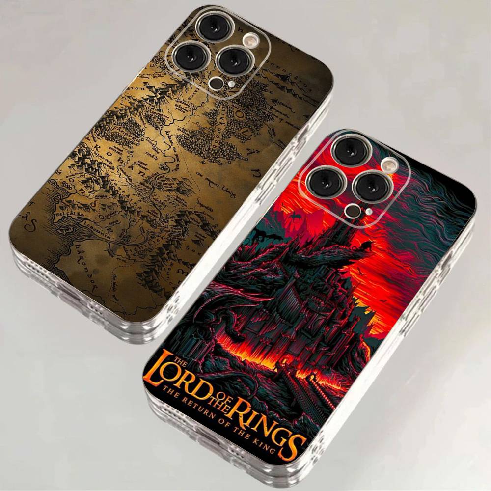 The Lord of the R-Rings Map Transparent Phone Case For iPhone 17 16 15 11 12 13 14 Pro Max Mini Soft TPU Silicone Plus