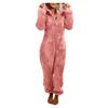 Women Long Sleeve Hooded Jumpsuit Pajamas Casual Winter Warm Rompe Sleepwear