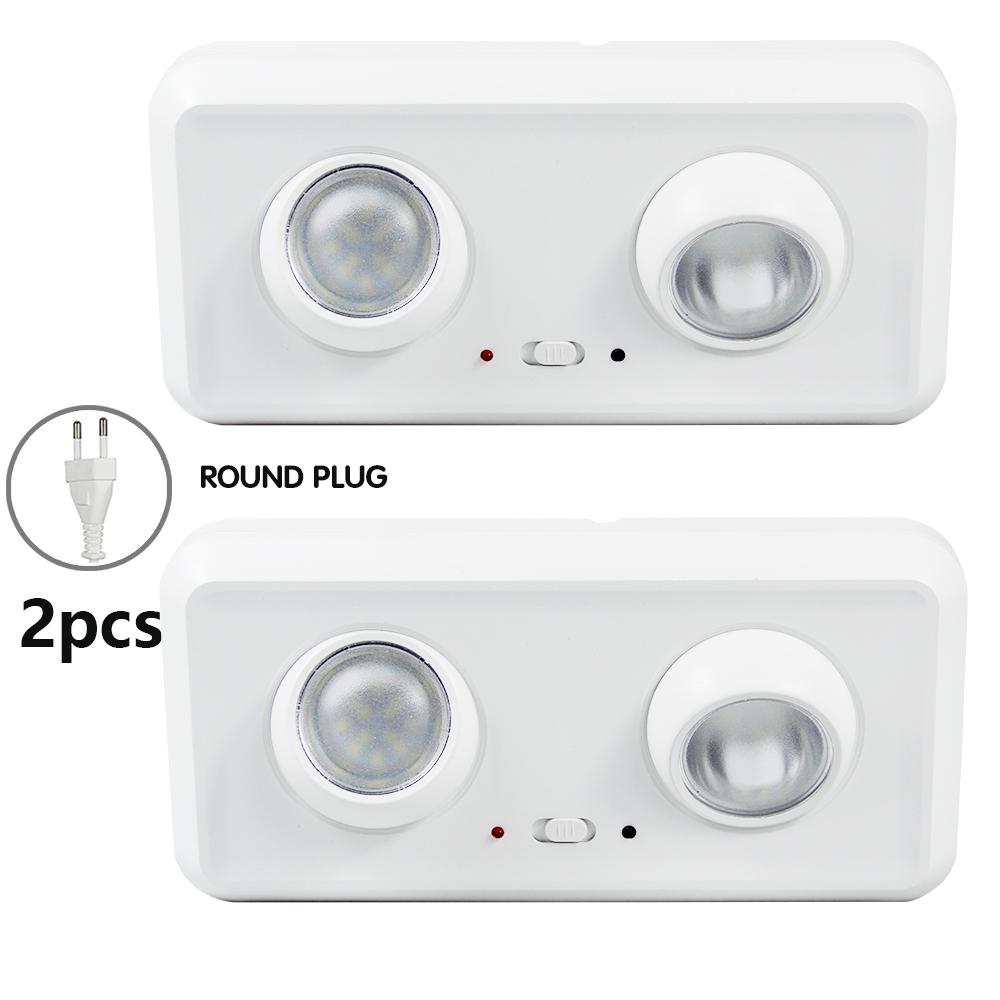 Emergency Evacuation Lights LED Wall-mounted Fire Fighting Lights Rechargeable Double-head Emergency Lamp for Power Outage