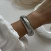 Vintage Wide Cuff Bangles Hip Hop Punk copper Color Geometric Metal Spring Bangles For Women Bracelets Men Jewelry Gift