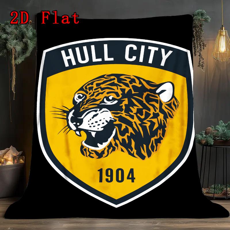 Hull City Pattern Flannel Blanket High quality All Seasons Warmth and Comfort Perfect for Christmas Gifts.