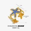 Colorful Dripping Oil Stainless Steel Starfish Rings for Women Men Bohemian Opening Rings Vacation Style Jewelry Accessories