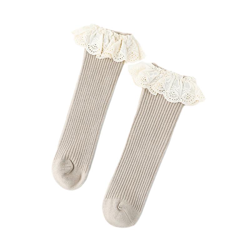0-8Years Baby Cotton Socks Kids Toddlers Girls Princess Knee High Long Soft Cotton Lace Baby Children Socks Baby Girls Socks