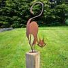 Wrought Iron Cat Halloween Fence Ornament Outdoor Garden Decor