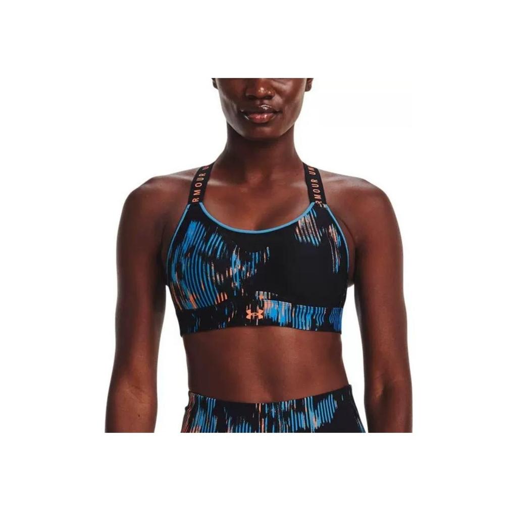 Under Armour Infinity Logo Print High-Intensity Training Sports Bra Women Underwear Black 1369026-001