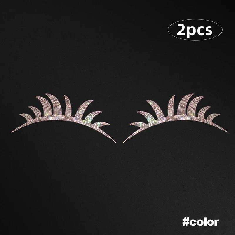 

2 шт. блестящие наклейки на ресницы для автомобильных фар, наклейка на ресницы, украшения для автомобиля, аксессуары для кузова автомобиля, наклейка на лобовое стекло