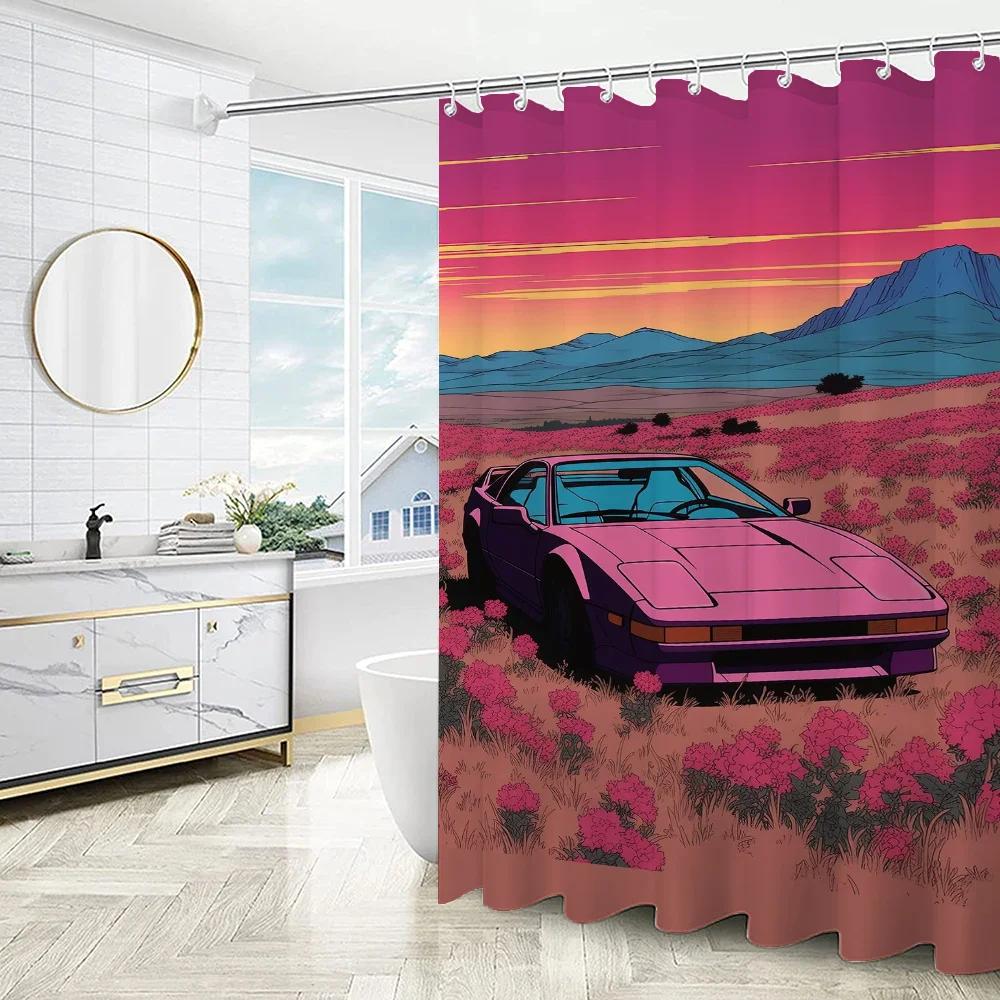 Versatile Style Shower Curtain With Hooks Easy Hang Waterproof Washable For Home Hotel Apartment Bathtub Decor