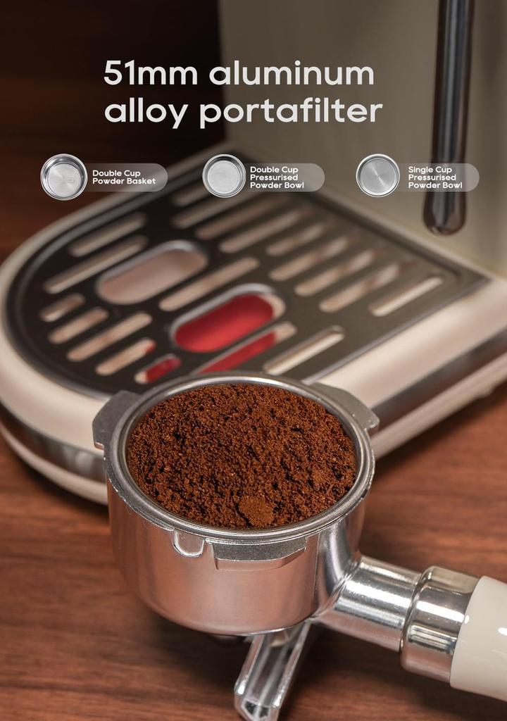 New HiBREW H10B Espresso Coffee Machine, 20Bar Extraction Pressure, Semi-Automatic, Adjustable Temperature & Cup Volume