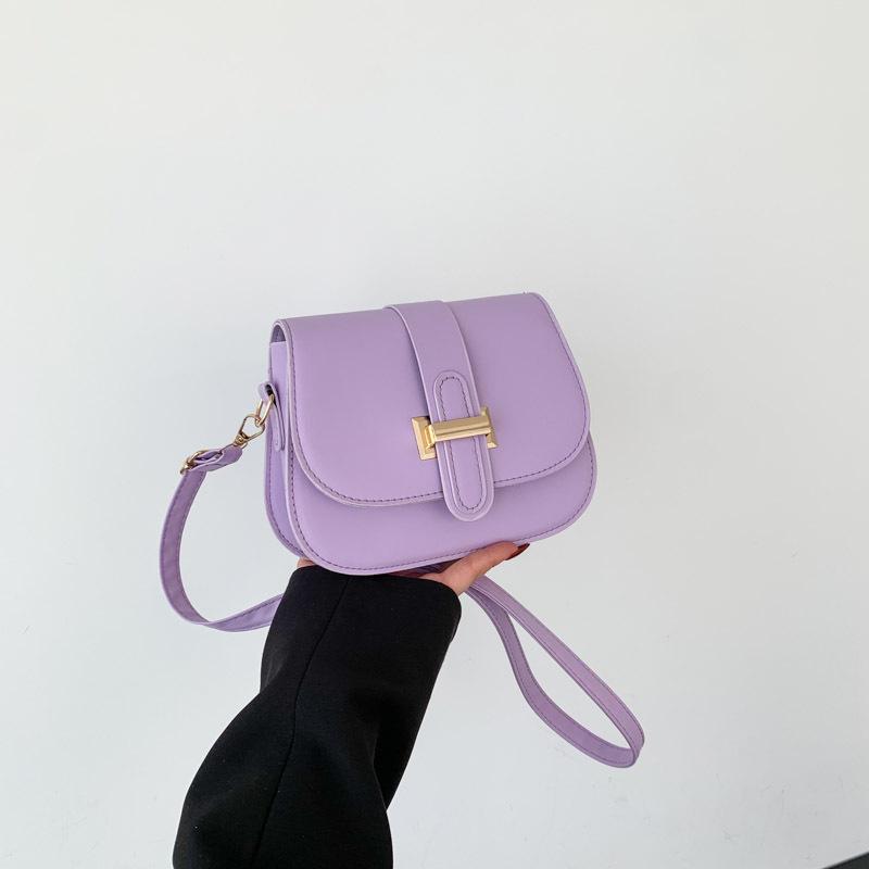 Retro Fashion Solid Color Shoulder Messenger Bag 2025 Early Spring New Small Square Bag