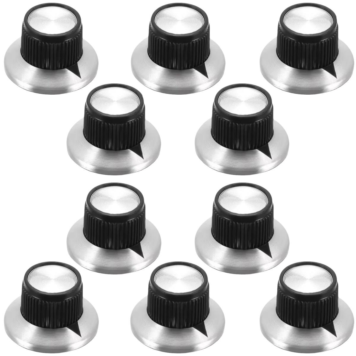 Miwayer 5/10/20 PCS Guitar Effect Pedal Knob Chrome Top Arrow Indication Knob/6.35MM Shaft/Compatible with Electric Guitar Bass