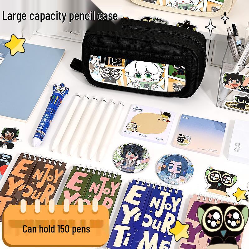Luo Xiaohei Boys' Large Capacity Pencil Case - Cute, Simple Style for Elementary School Students 2025