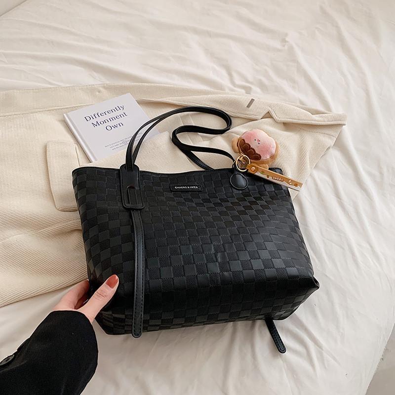 Stylish Commuter Single Shoulder Bag Casual Tote Bag With High Capacity For Women чёрный