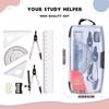 10pcs Maths Set with Compass&Protractor – Geometry Kit for Secondary School Students, Exam-Ready Maths Sets with Storage Box