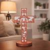 Wooden Decoration Desktop Cross Ornament Handcrafted Luminous Ornament  Easter Party