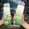 1PC Soft Green Misty Wild Floral Print 750ml Color Plastic Sports Water Bottle Leakproof Flip Straw Lid Suitable for Sports Office Home Use