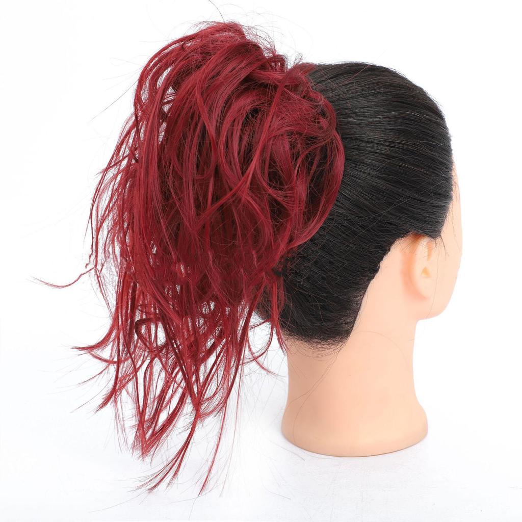 Syntetisk Chignon rotete Scrunchies Elastisk bånd hårbolle Rett oppsatt hårpynt Høy temperatur fiber Naturlig falskt hår