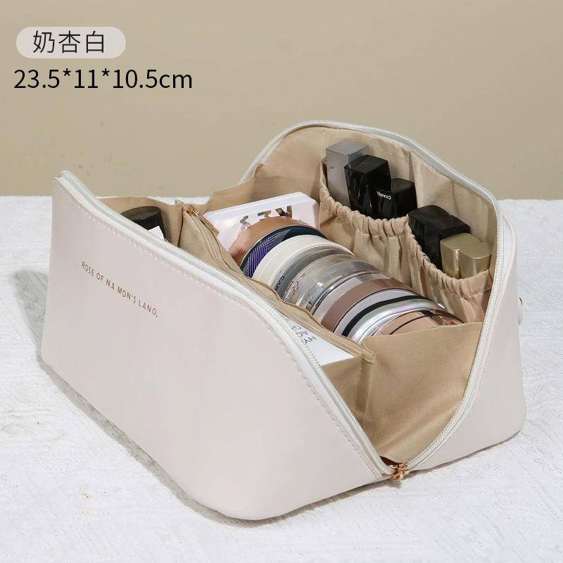 

Travel Makeup Bag,Large Capacity Cosmetic Bags for Women Waterproof Portable Pouch Open Flat Toiletry Bag