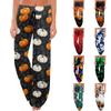 Women's Comfortable Sleep Pants with Halloween Plaid Print Drawstring Wide Leg
