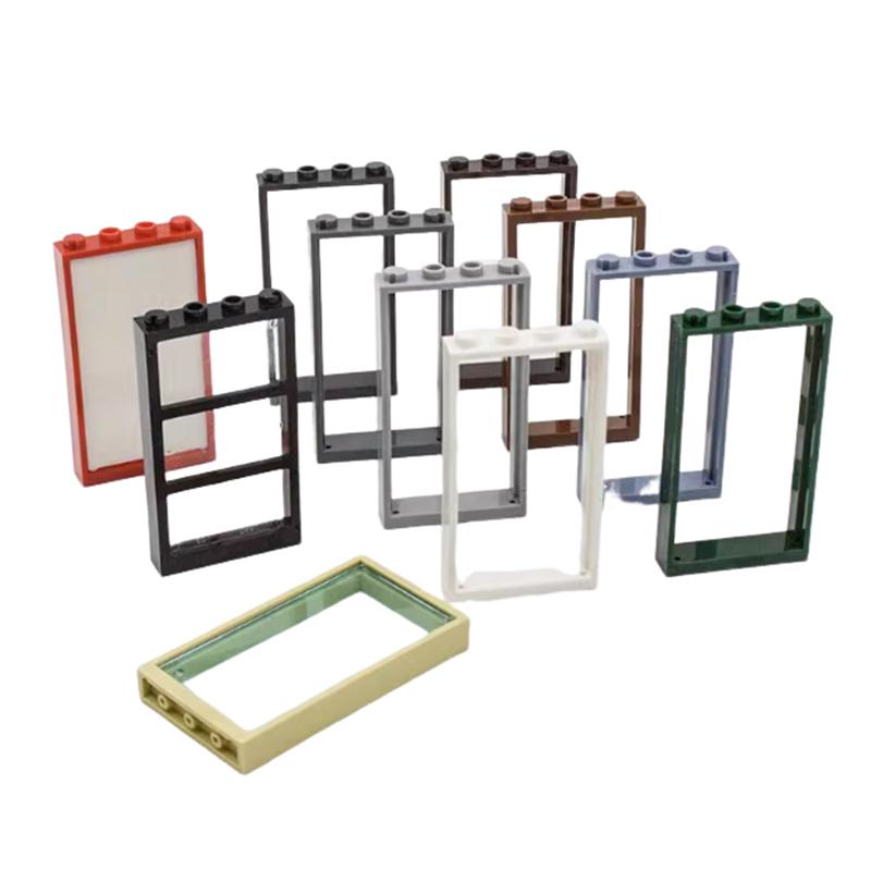 10pcs1x4x6 Door Frame Smart Window Compatible with 60596 60616 MOC Parts, Building Block Model Accessories, Children's Toys